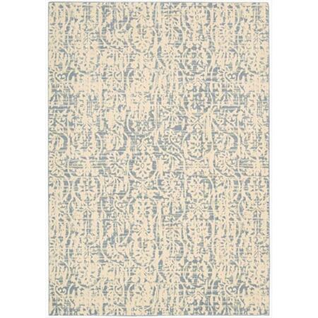 NOURISON Nepal Area Rug Collection Ivory Blue 2 ft 3 in. X 8 ft Runner 99446152435